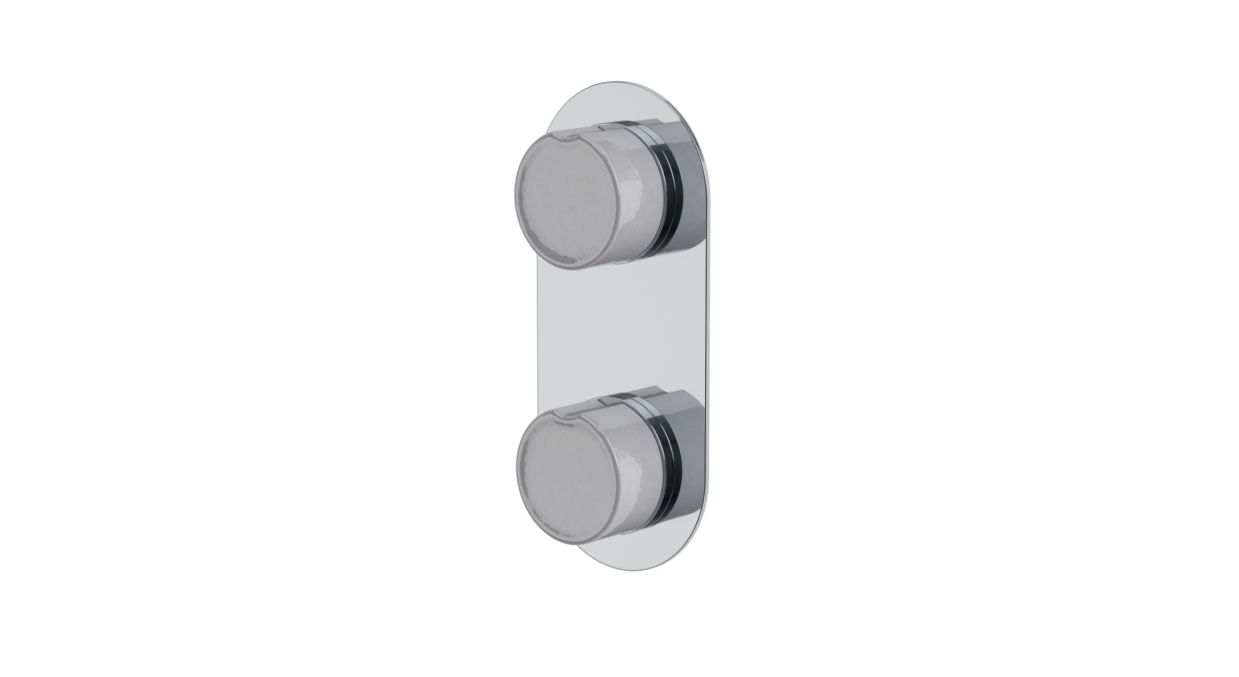 Foundry Two Handle Wall Mount Shower Trim with Groove Ceramic Knob Handles in Polished Chrome