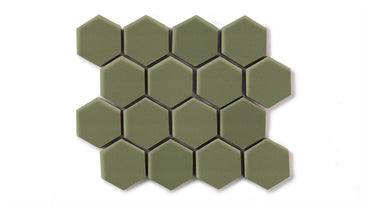 2" Hexagon Sheeted Original Ceramic Mosaic Tile in Peabody Gloss