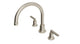 Emerson Two Handle Deck Mount Gooseneck Bath Trim with Classic Lever Handles in Satin Nickel