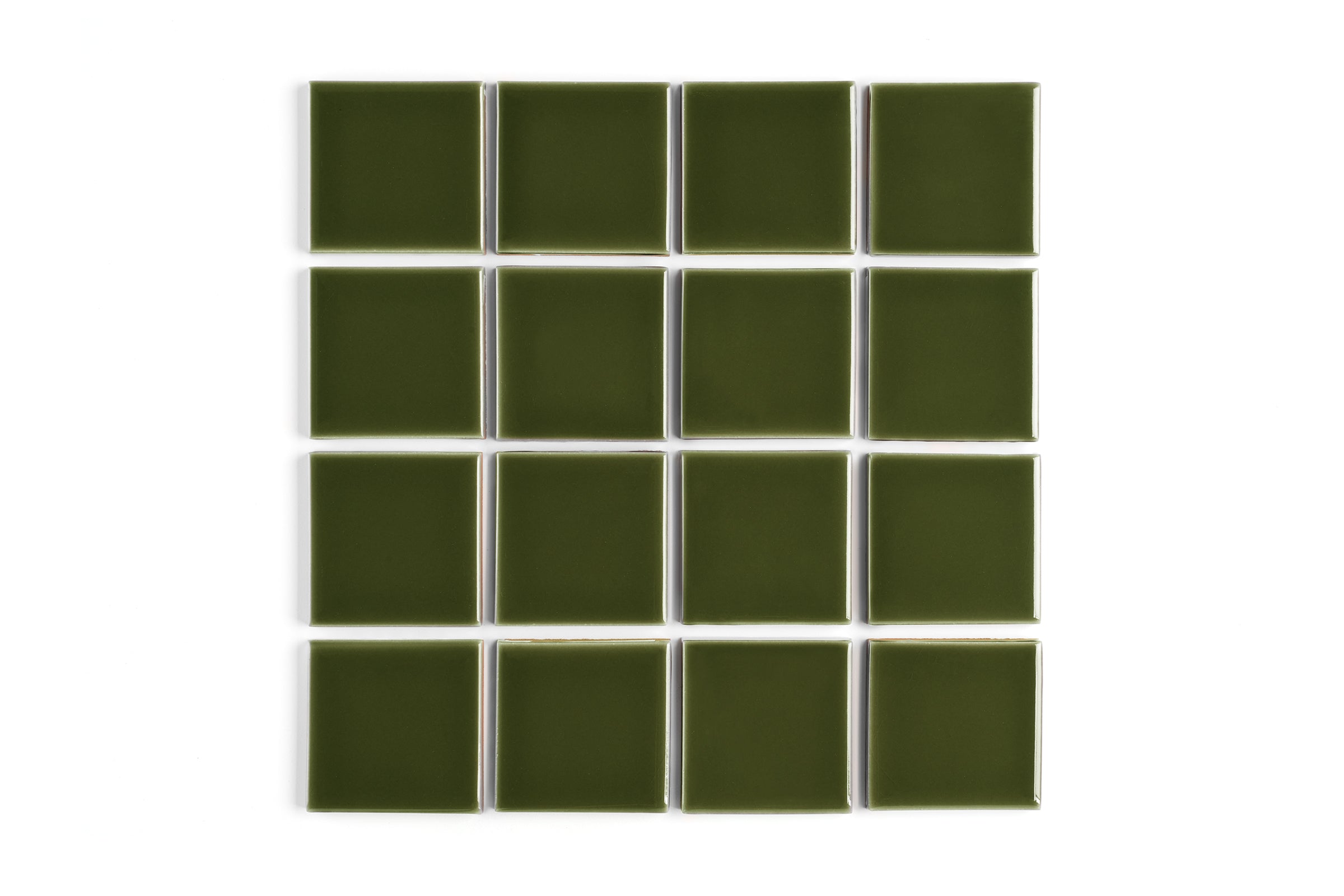 3x3 Straight Set Sheeted Original Ceramic Mosaic Tile in Lone Pine Gloss