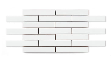 1x6 Half Offset Sheeted Original Ceramic Mosaic Tile in Calcite Gloss