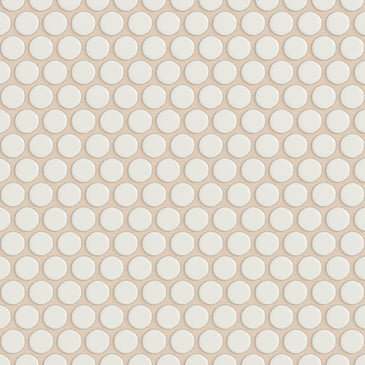 Penny Round Sheeted Original Ceramic Mosaic Tile in Feldspar Gloss