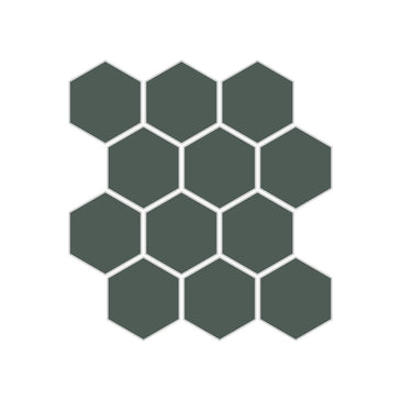 2" Hexagon Sheeted Original Ceramic Mosaic Tile in Tempest Matte