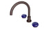 Foundry Two Handle Deck Mount Gooseneck Bath Trim with Pebble Ceramic Knob Handles in Architectural Copper