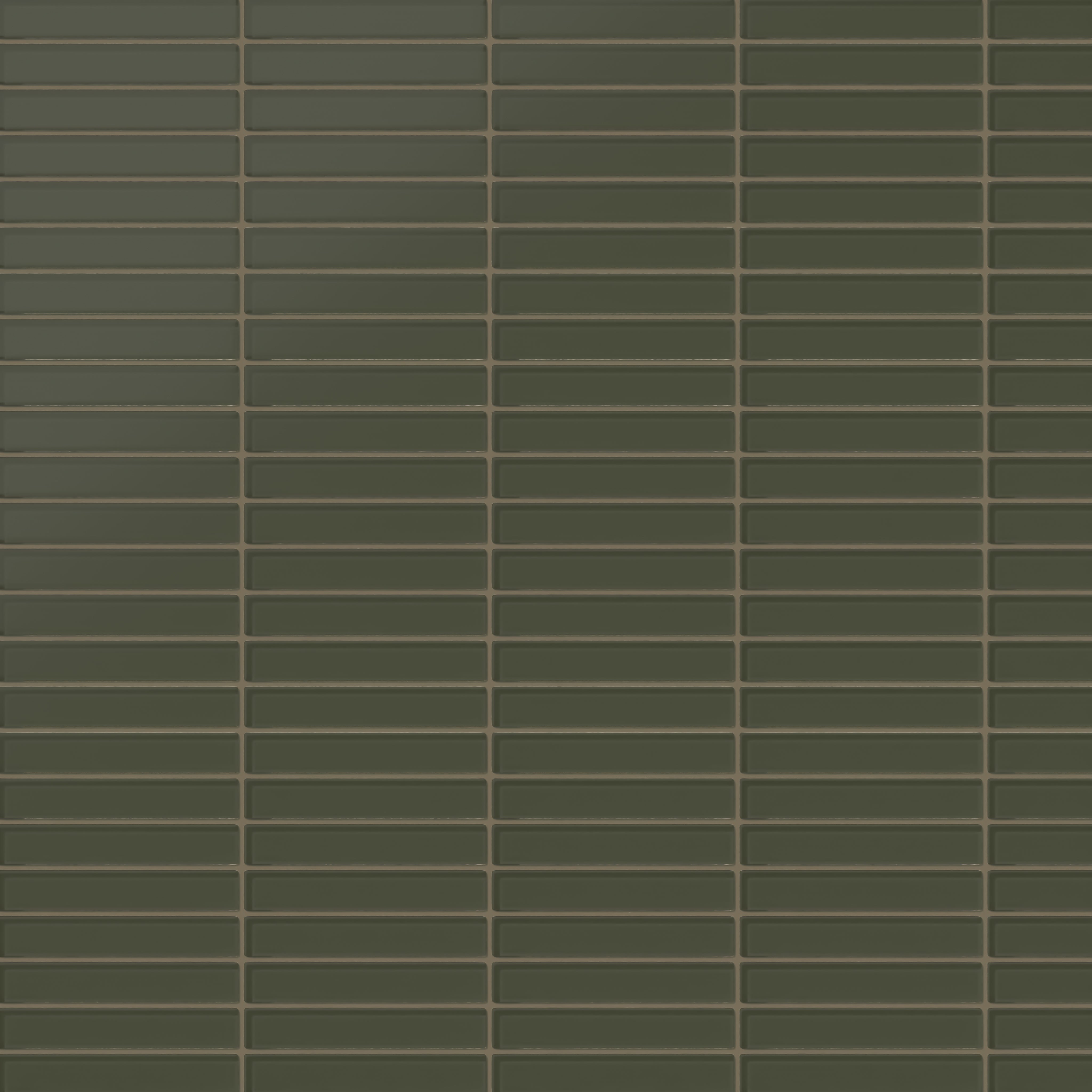 1x6 Straight Set Sheeted Glass Mosaic Tile in Roadrunner Matte