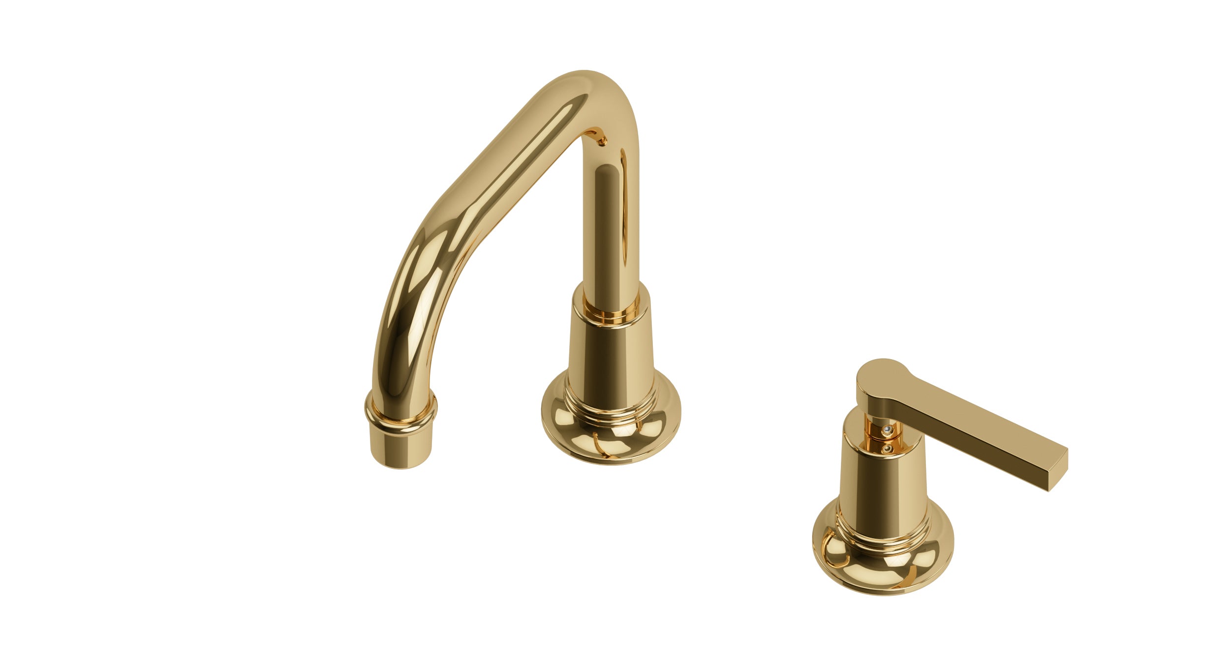 Emerson One Handle Deck Mount Squaretop Lavatory Faucet with Classic Lever Handle in Polished Brass