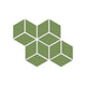 Small Diamond Sheeted - Escher Original Ceramic Mosaic Tile in Kelp Matte