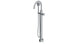 Emerson One Handle Floor Mount Gooseneck Bath Trim with Hand Shower and Classic Cross Handle in Satin Chrome
