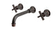 Emerson Two Handle Wall Mount 8.25" Lavatory Faucet with Classic Cross Handles in Antique Bronze
