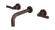Flatiron Two Handle Wall Mount 7.5" Lavatory Faucet with Linear Lever Handles in Architectural Copper