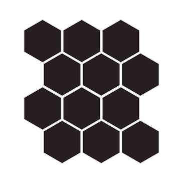 3" Hexagon Sheeted Original Ceramic Mosaic Tile in Burnt Umber