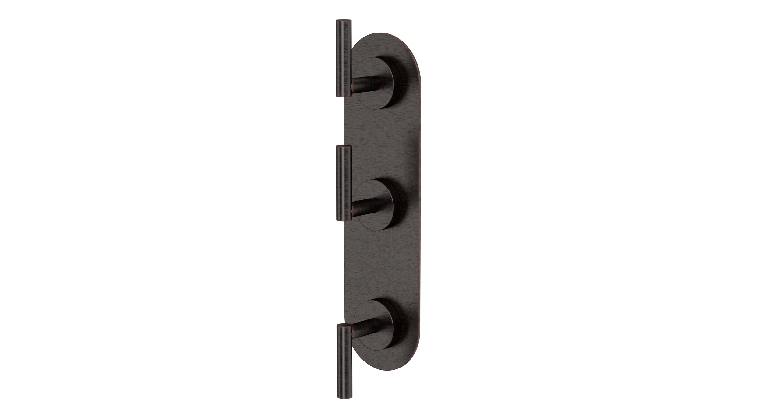 Contour Three Handle Wall Mount Shower Trim with Soft Lever Handles in Antique Bronze
