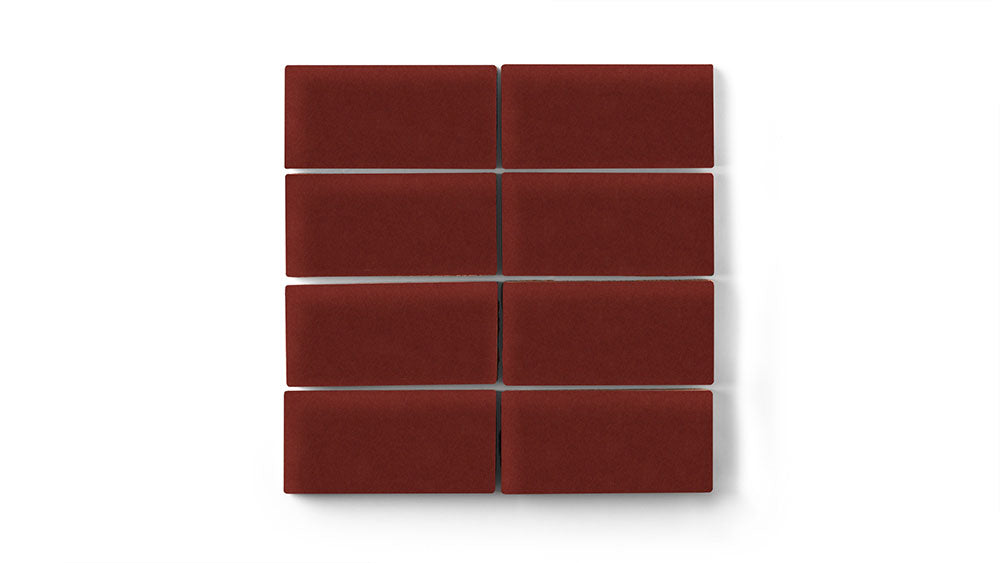 2x4 Straight Set Sheeted Original Ceramic Mosaic Tile in Vintage Leather Matte