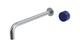 Foundry One Handle Wall Mount 12" Lavatory Faucet with Pebble Ceramic Knob Handle in Satin Chrome