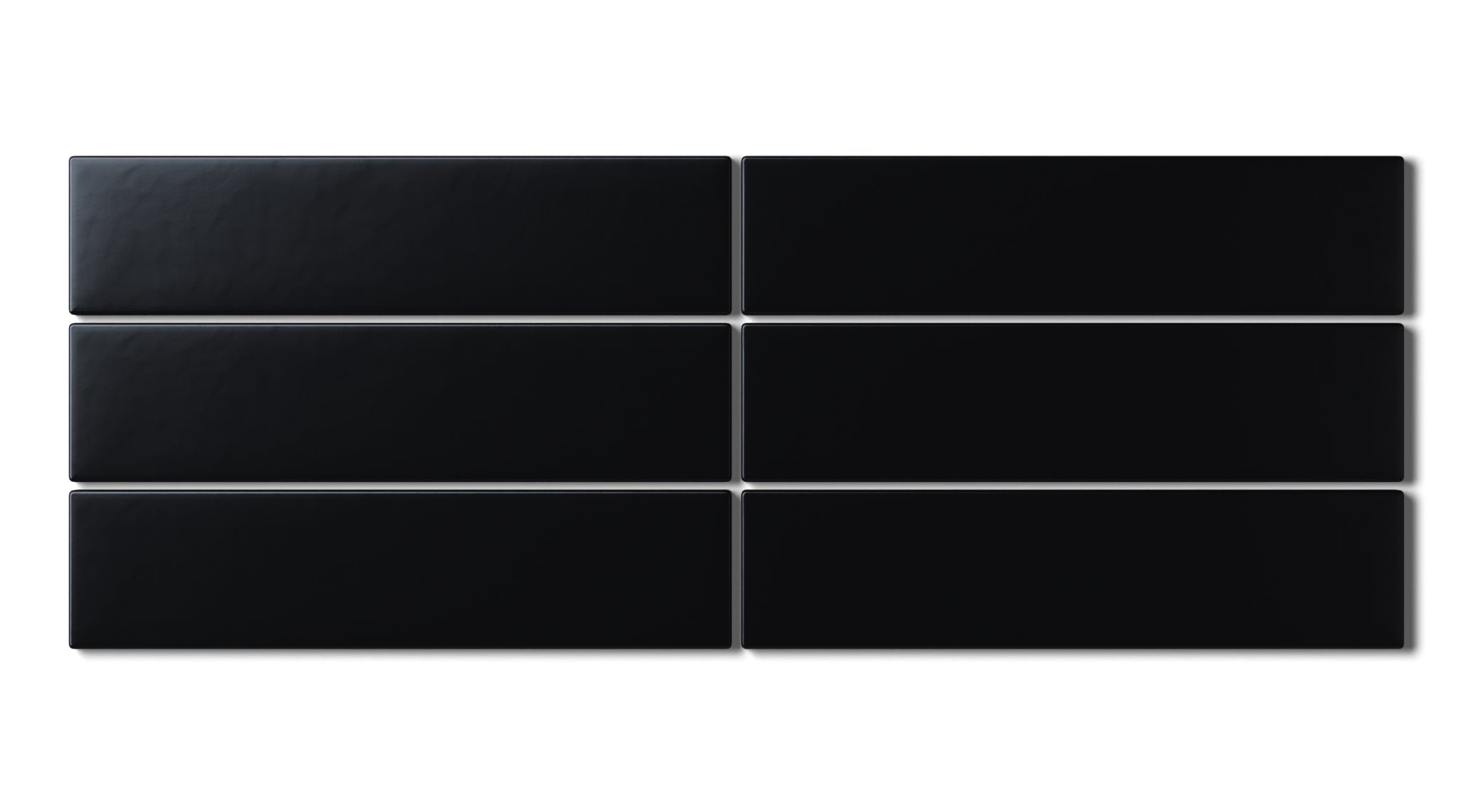 2x8 Natural Press Ceramic Tile in Bone Black Matte