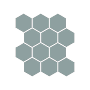 2" Hexagon Sheeted Original Ceramic Mosaic Tile in Overcast Matte