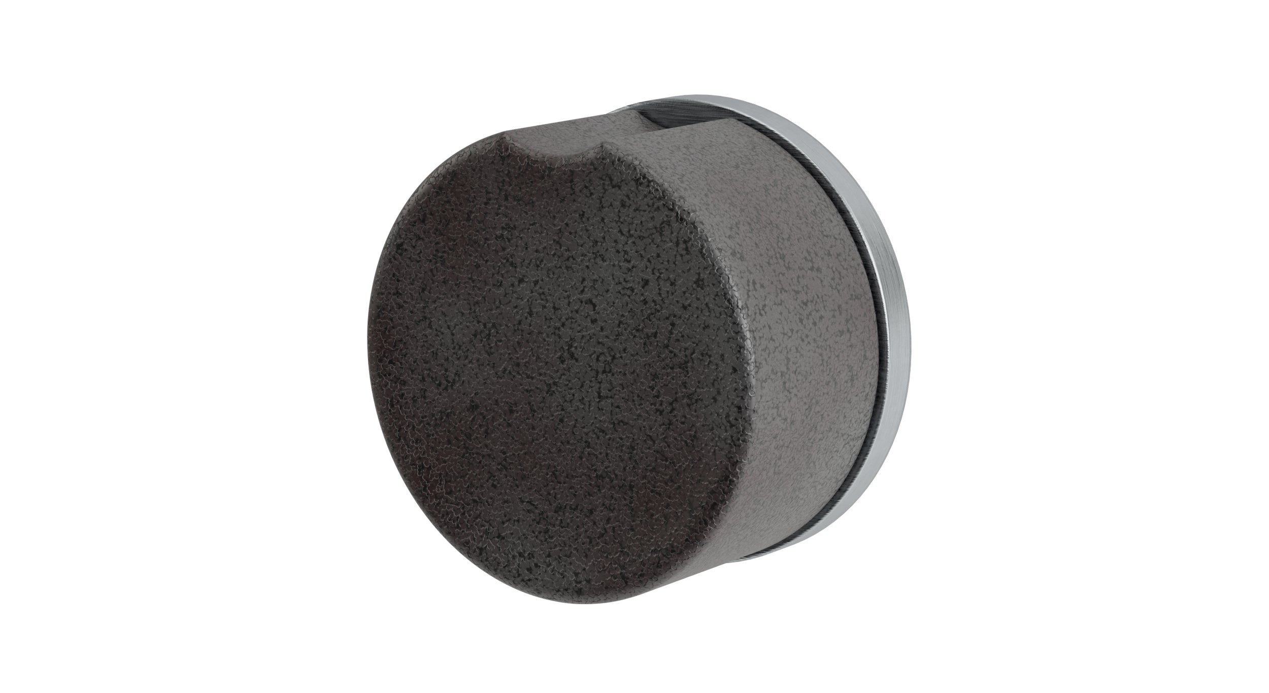 Foundry One Handle Wall Mount Diverter/Volume Control Shower Trim with Groove Ceramic Knob Handle in Satin Chrome