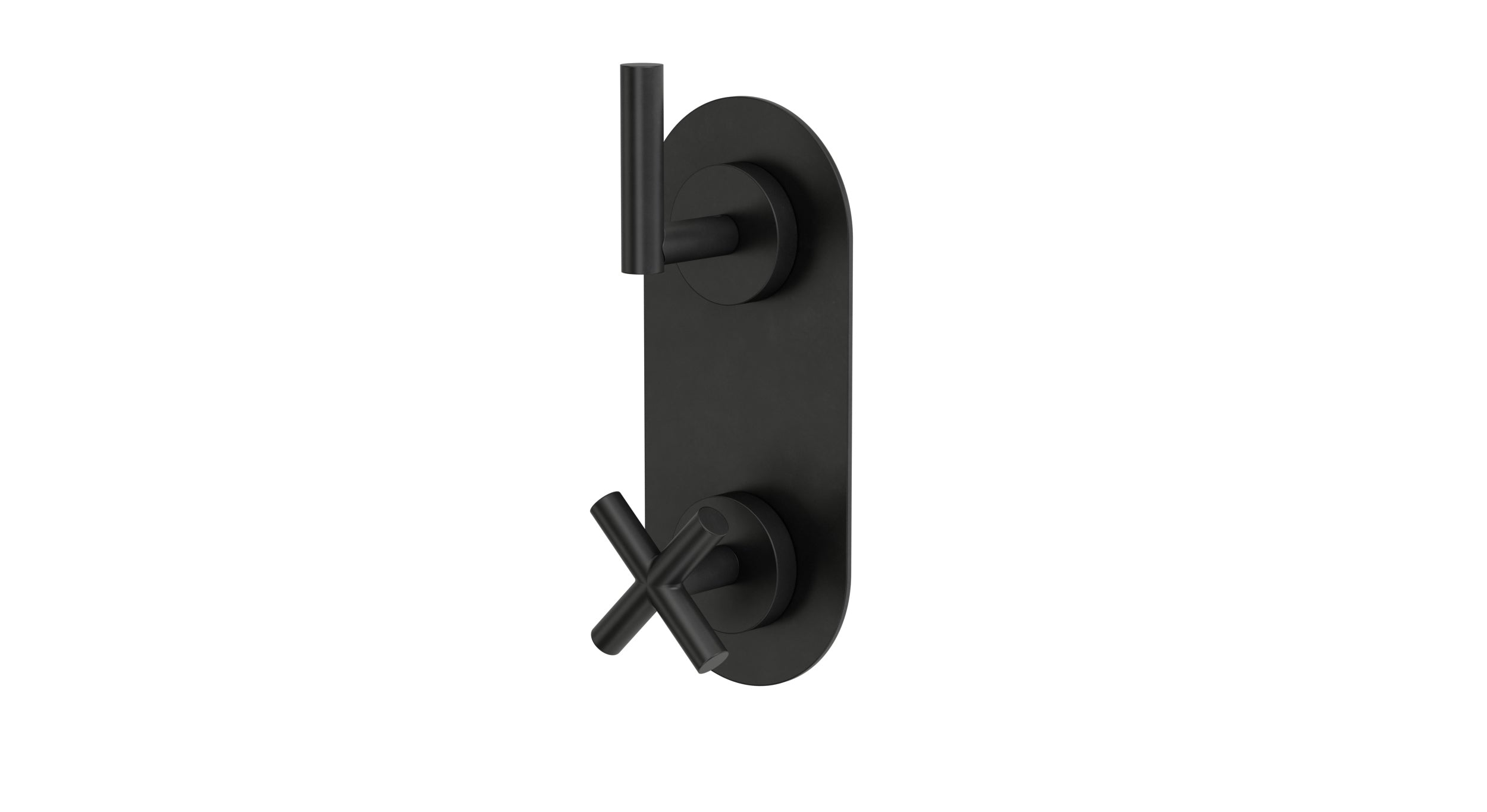 Contour Two Handle Wall Mount Shower Trim with Soft Cross/Soft Lever Handles in Oil Rubbed Bronze