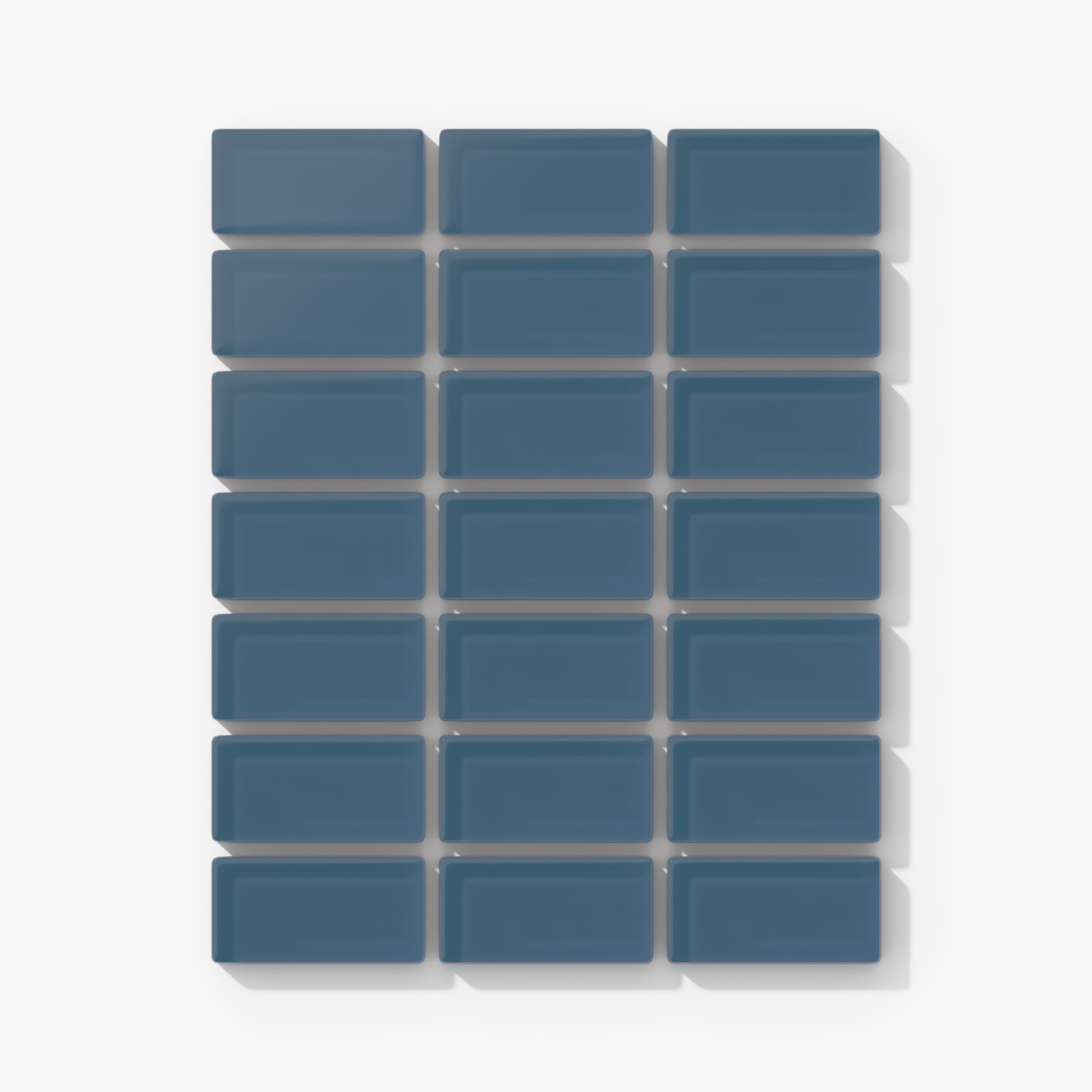 1x2 Straight Set Sheeted Glass Mosaic Tile in Blue Jay Matte