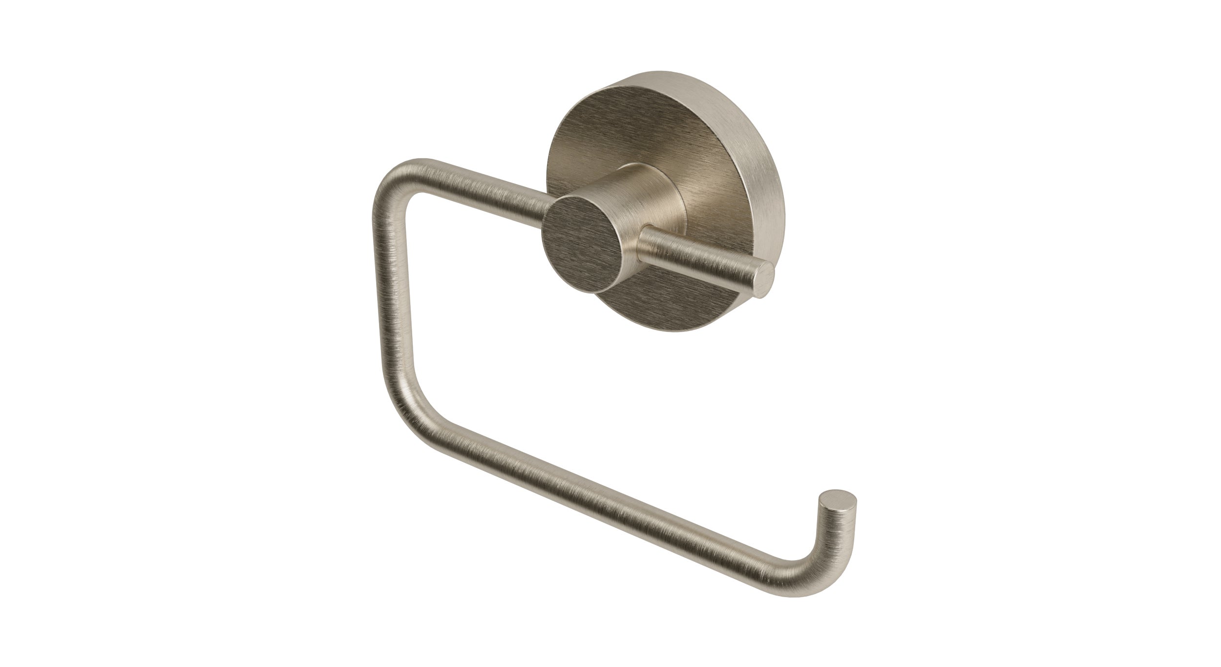 Flatiron Round Single Post Paper Holder in Satin Nickel
