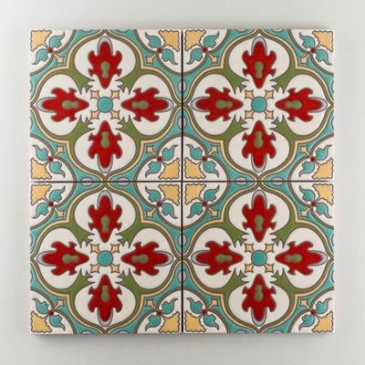 8x8 Handpainted Sample Barella  in Warm Motif