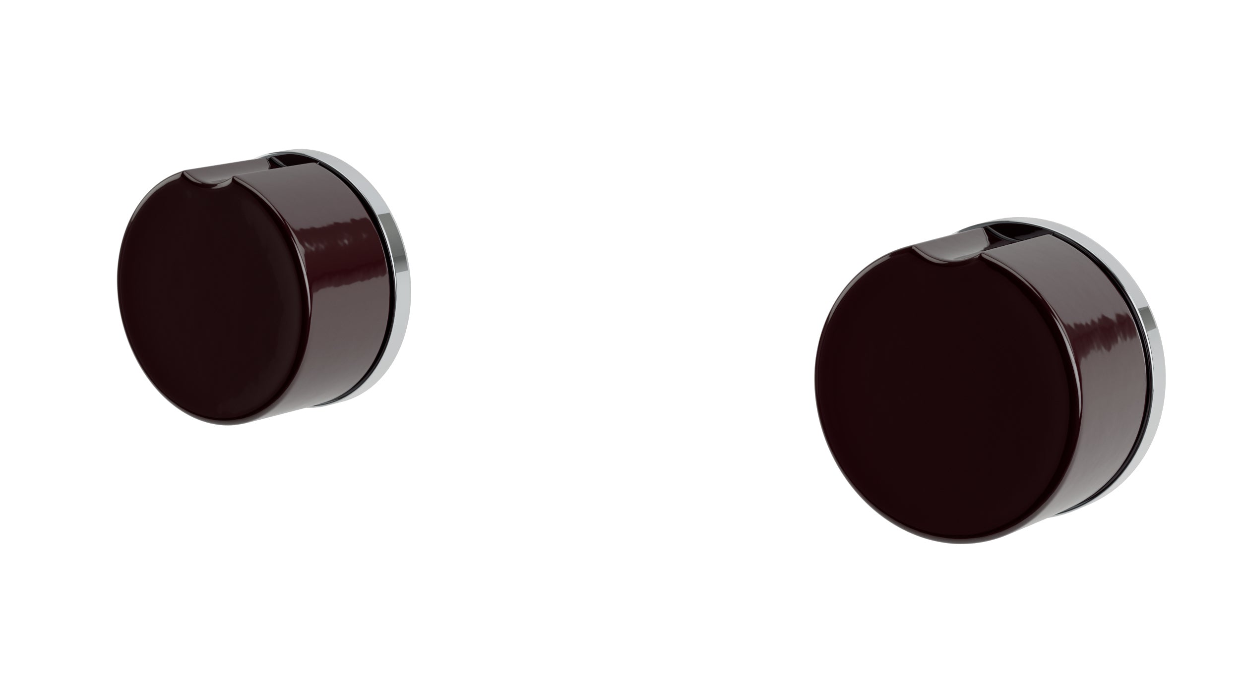 Foundry Two Handle Wall Mount Bath Trim with Groove Ceramic Knob Handles in Polished Chrome