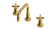 Emerson Two Handle Deck Mount Squaretop Lavatory Faucet with Classic Cross Handles in French Brass