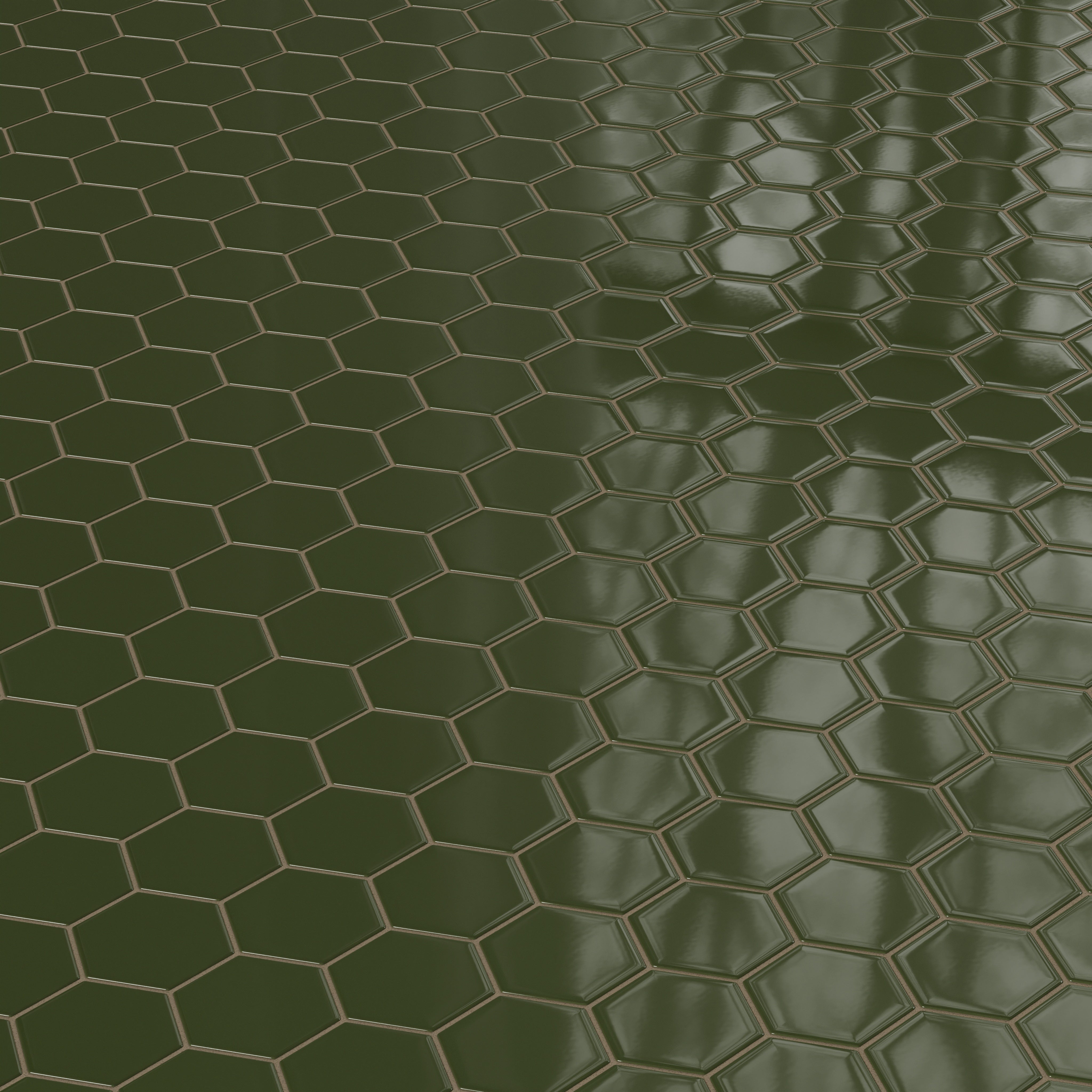 4" Hexagon Original Ceramic Tile in Lone Pine Gloss