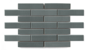 1x4 Half Offset Sheeted Original Ceramic Mosaic Tile in Flagstone Matte