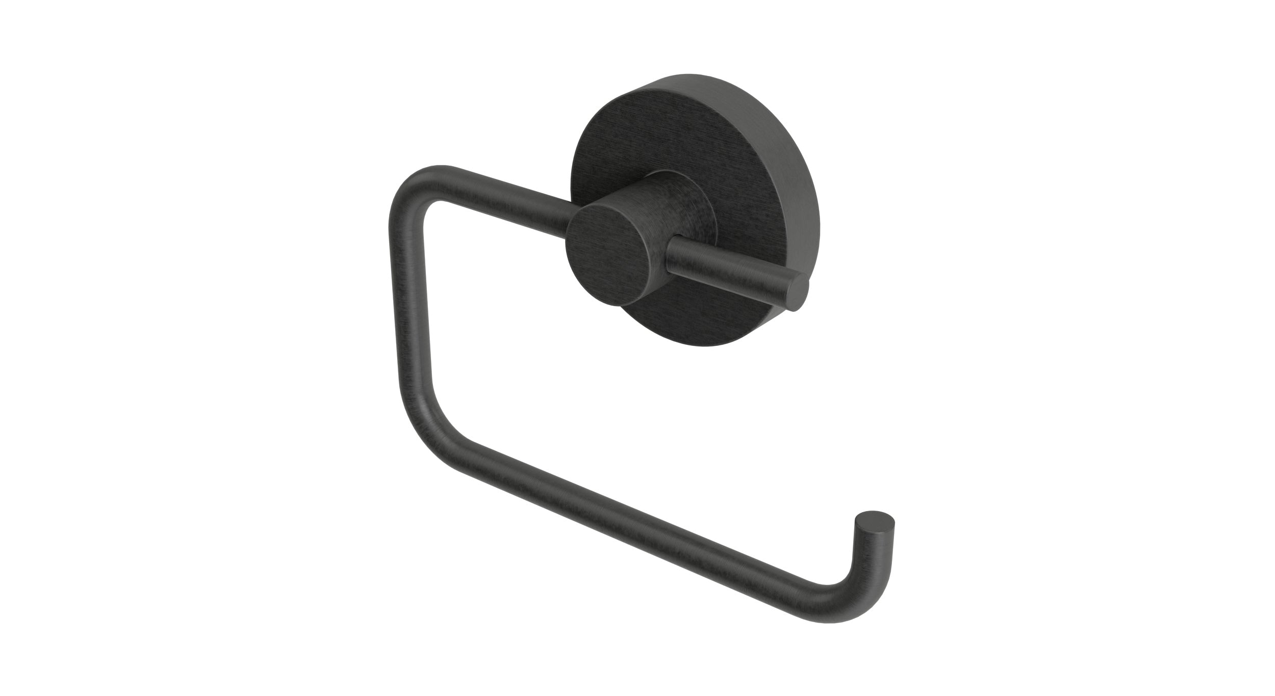 Flatiron Round Single Post Paper Holder in Blackened Nickel