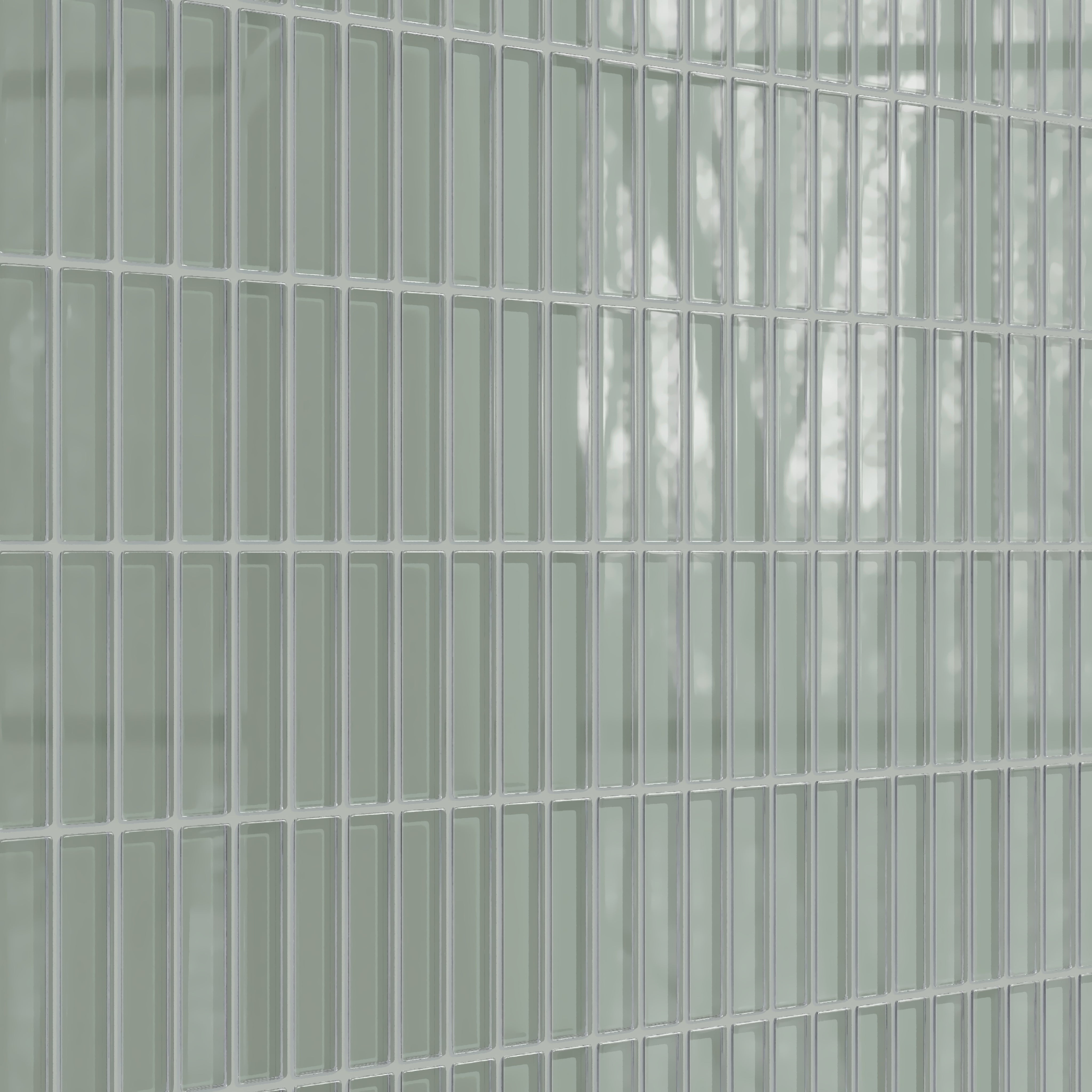 1x4 Straight Set Sheeted Glass Mosaic Tile in Hummingbird Gloss