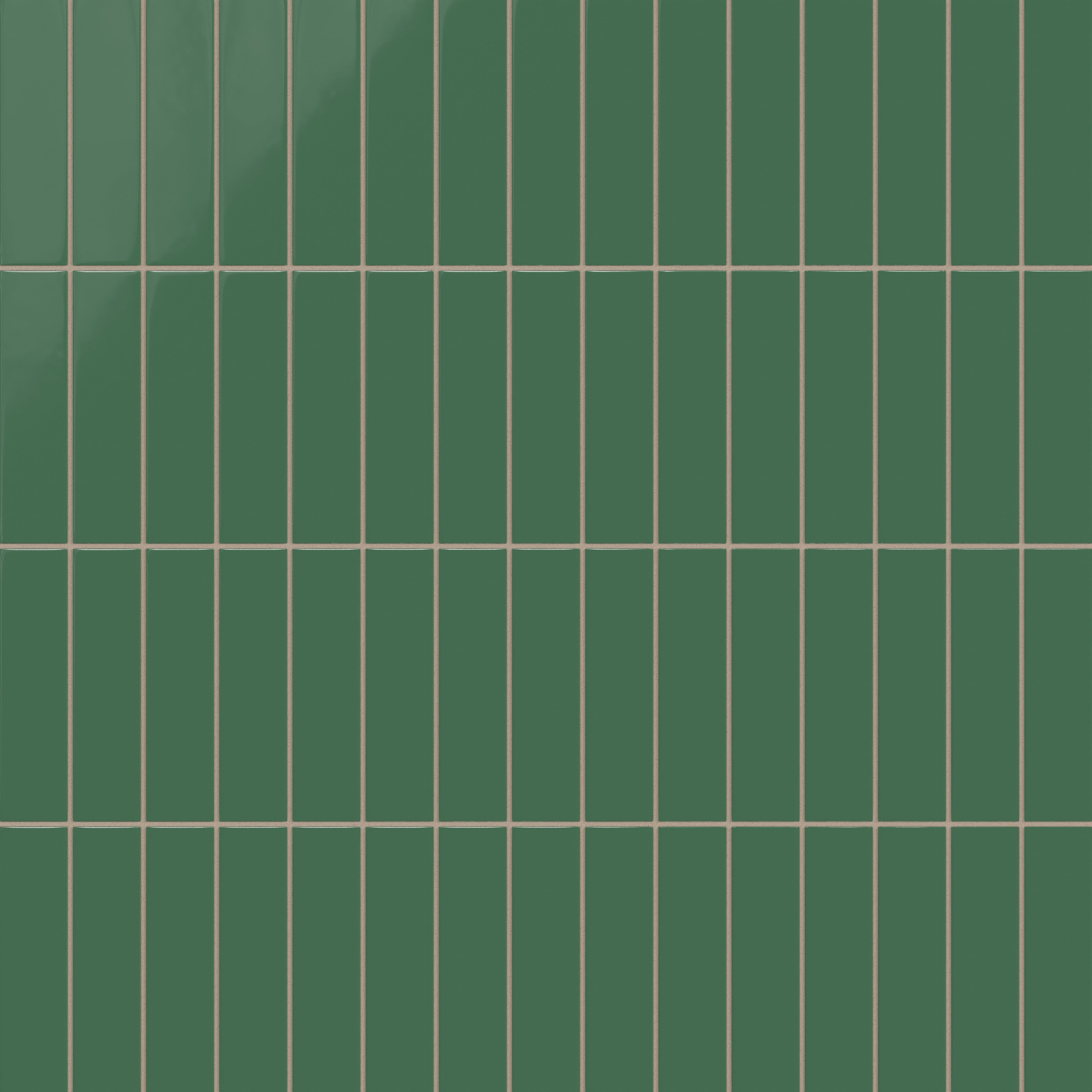 2x8 Natural Press Ceramic Tile in Viridian Gloss