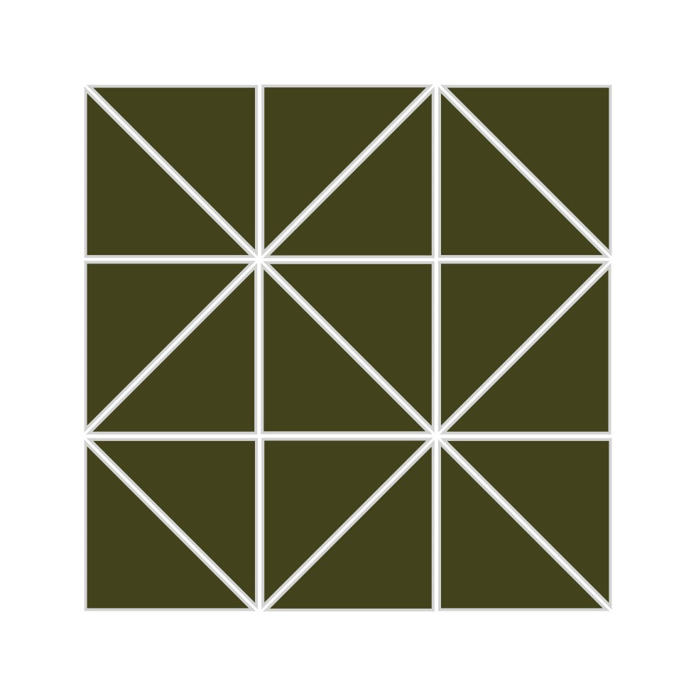 3" Triangle Sheeted - Quadrant Original Ceramic Mosaic Tile in Lone Pine Matte
