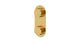 Foundry Two Handle Wall Mount Shower Trim with Barrel Knob Handles in French Brass