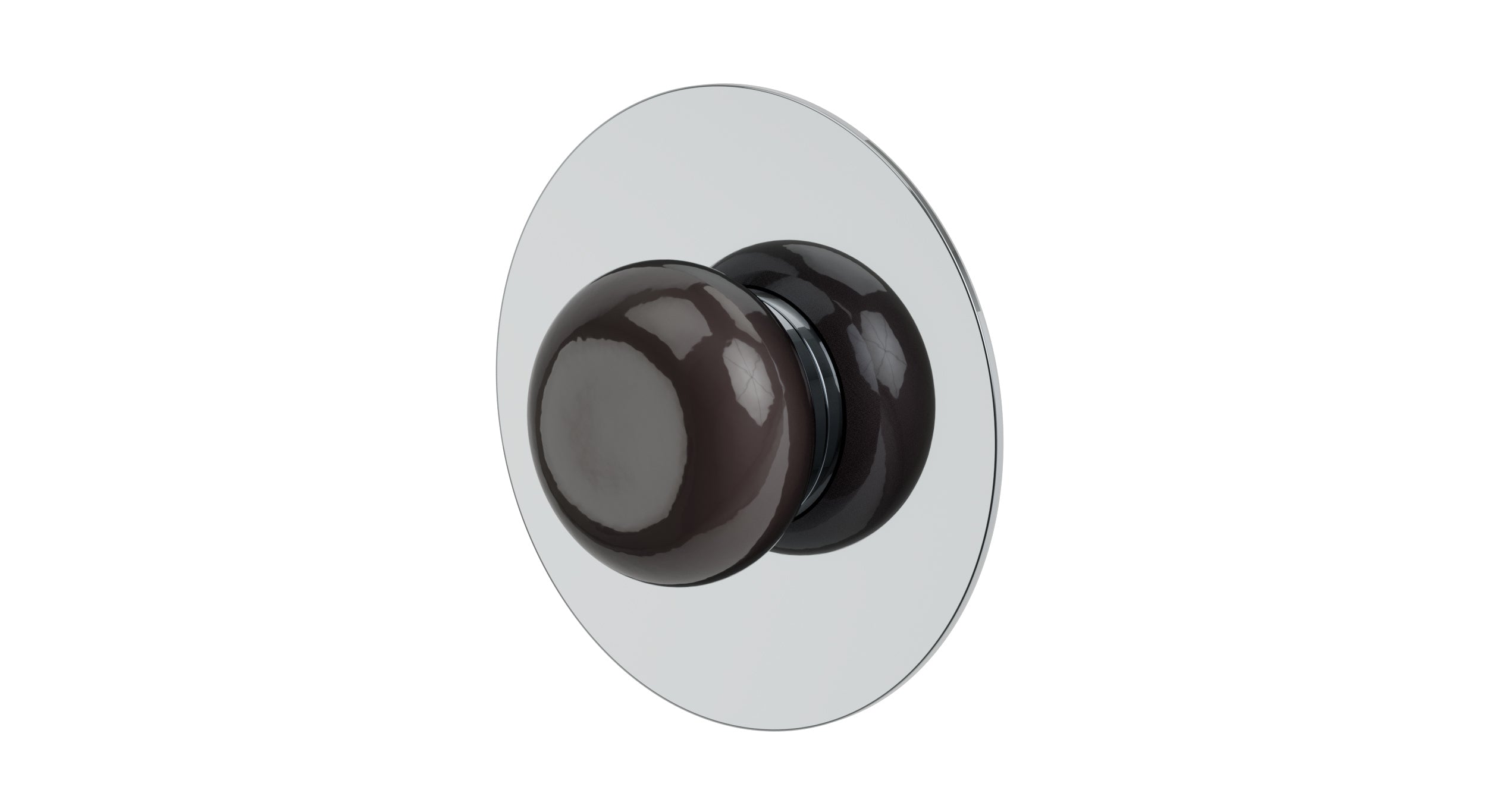Foundry One Handle Wall Mount Shower Trim with Pebble Ceramic Knob Handle in Polished Chrome