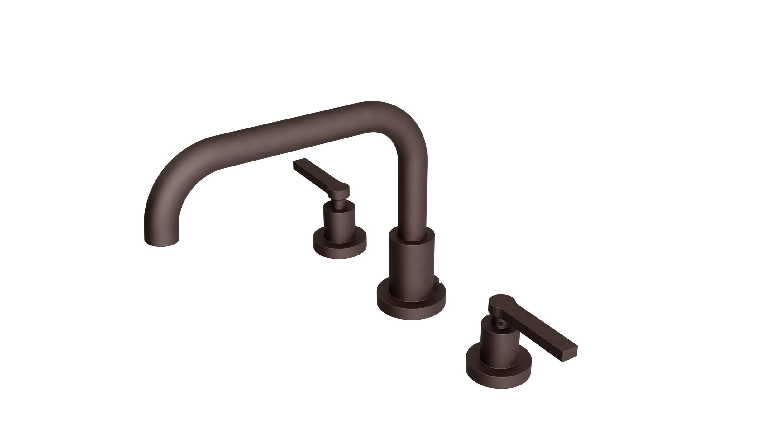 Flatiron Two Handle Deck Mount Squaretop Bath Trim with Linear Lever Handles in Architectural Copper