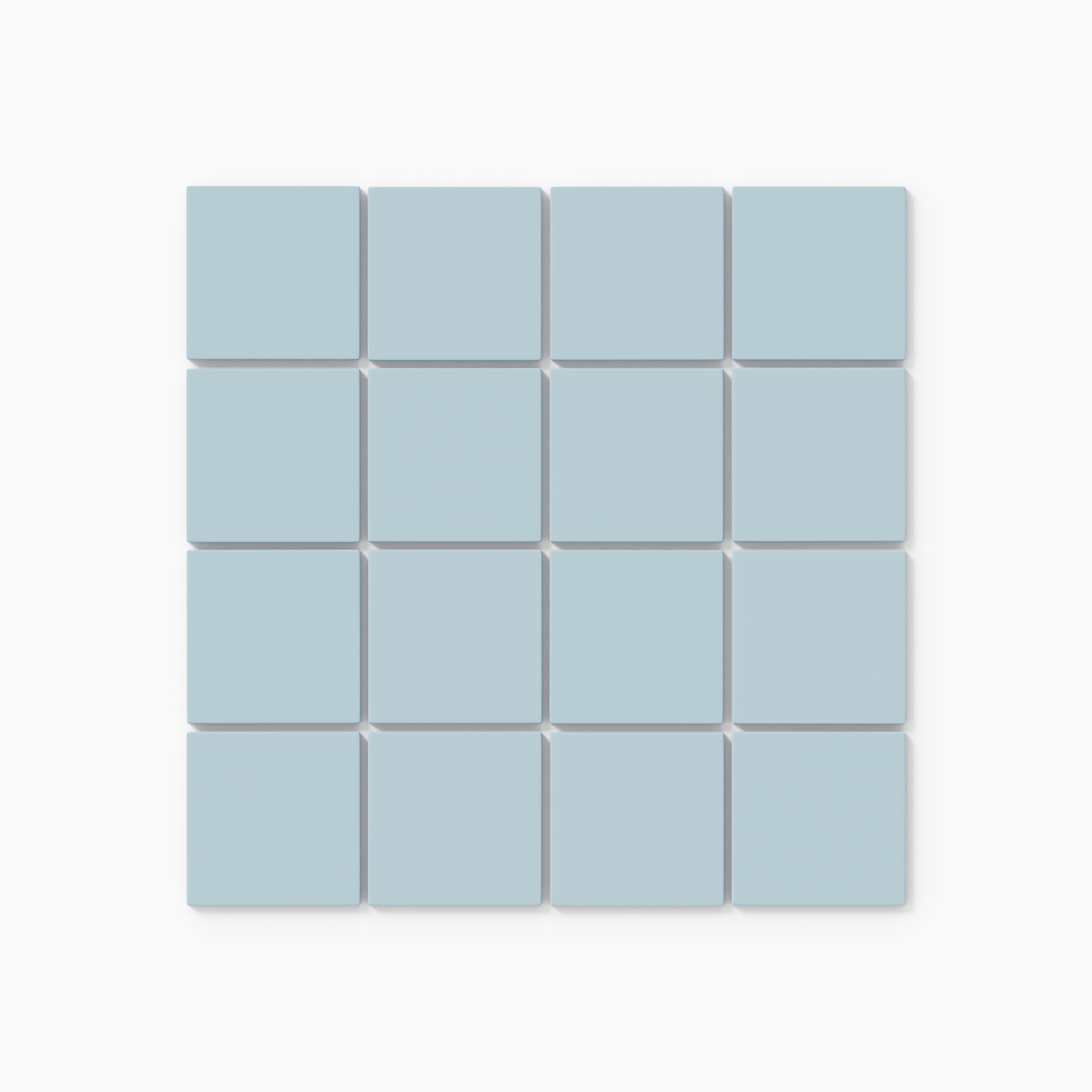 3x3 Straight Set Sheeted Natural Press Ceramic Mosaic Tile in Egyptian Blue Matte
