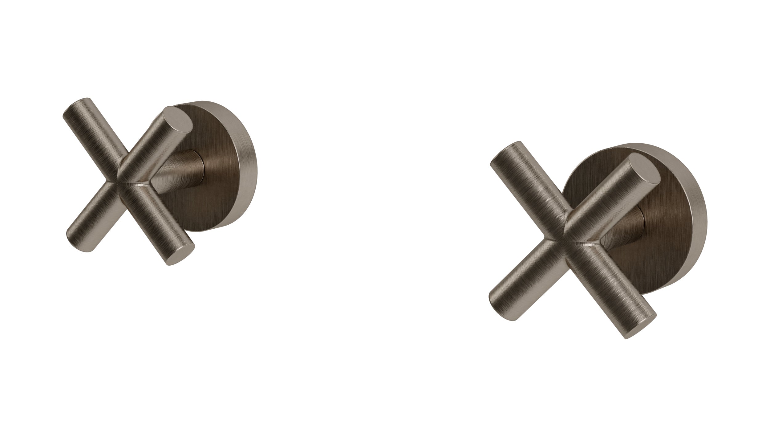 Contour Two Handle Wall Mount Bath Trim with Soft Cross Handles in Antique Nickel