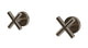 Contour Two Handle Wall Mount Bath Trim with Soft Cross Handles in Antique Nickel