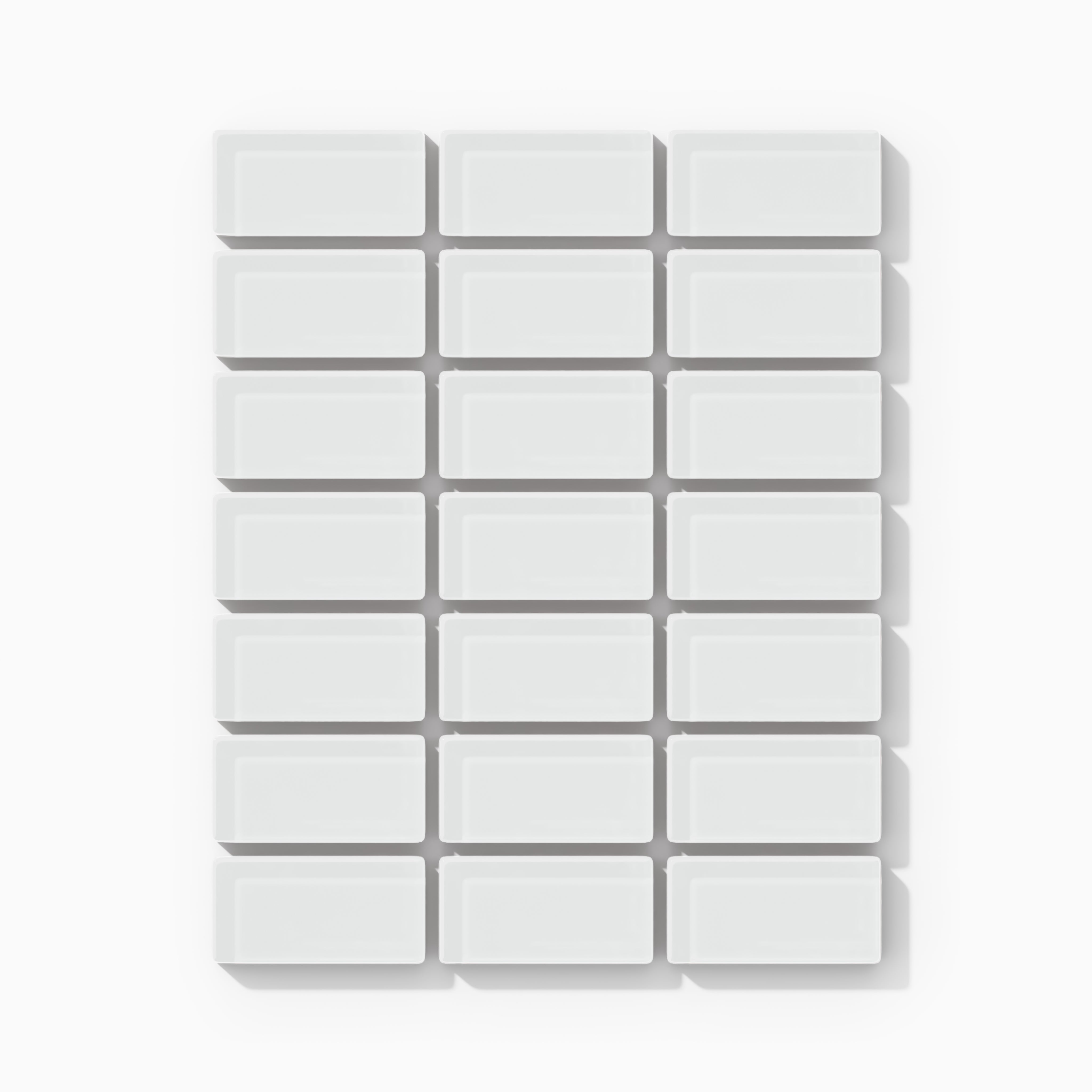 1x2 Straight Set Sheeted Glass Mosaic Tile in Egret Gloss