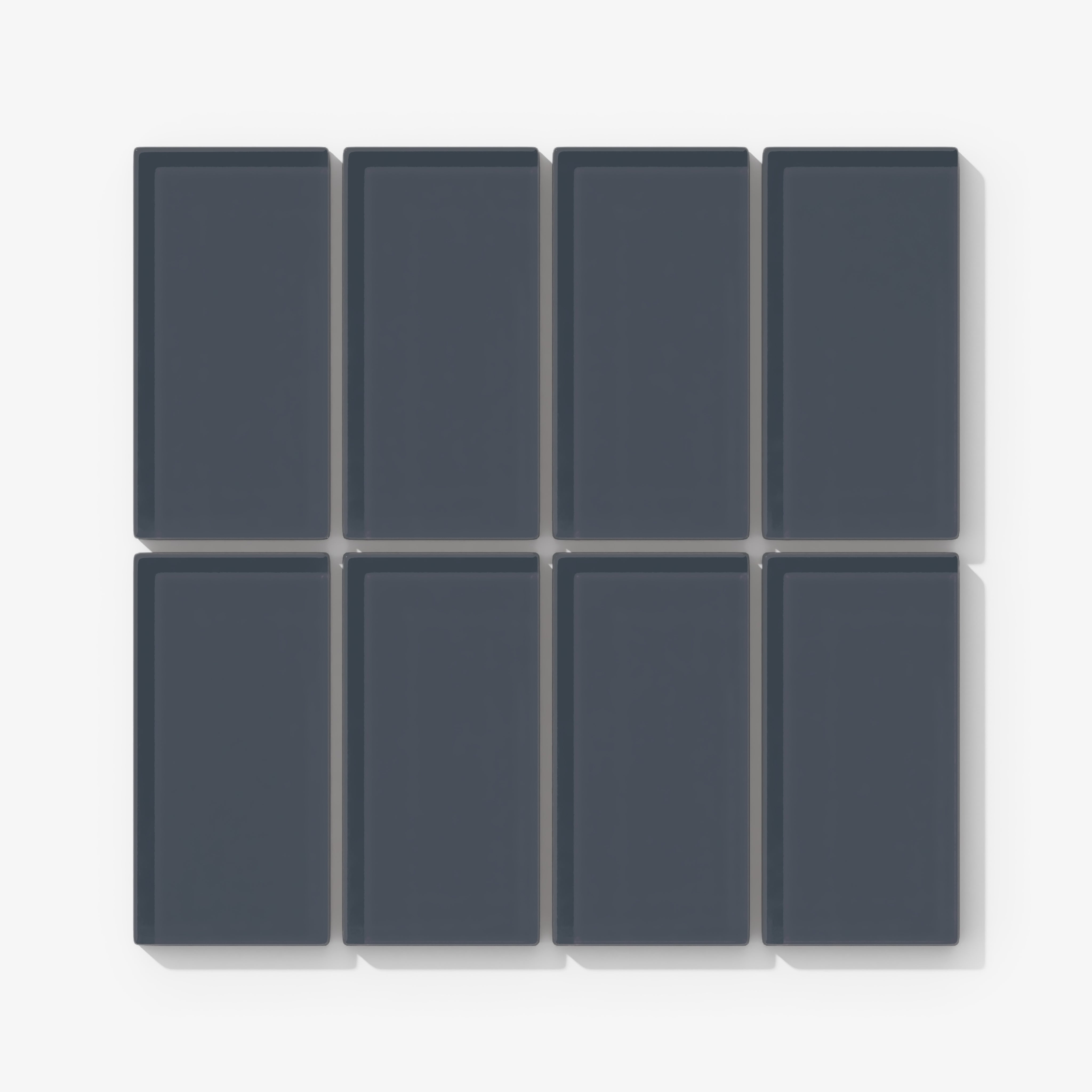 2x4 Straight Set Sheeted Glass Mosaic Tile in Junco Gloss