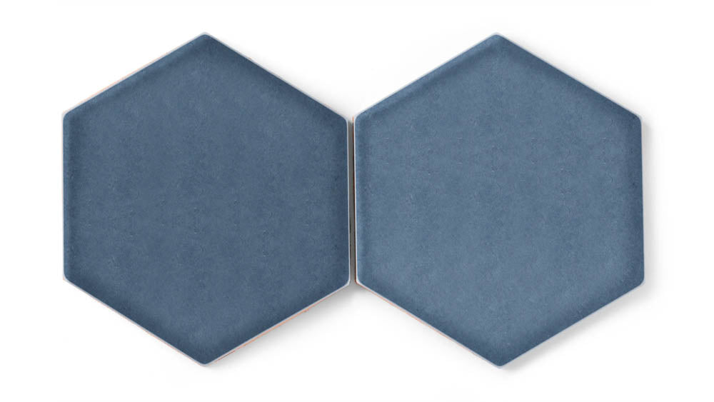 8" Hexagon Original Ceramic Tile in Slate Blue Gloss