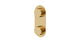 Foundry Two Handle Wall Mount Shower Trim with Barrel Knob Handles in Satin Brass