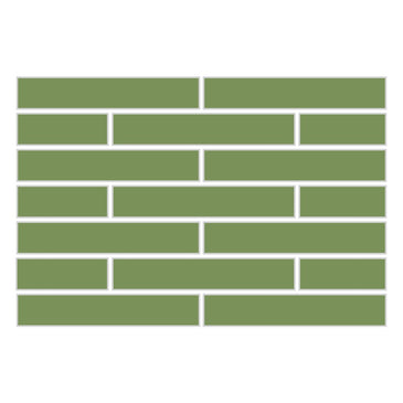 1x6 Half Offset Sheeted Original Ceramic Mosaic Tile in Kelp Matte