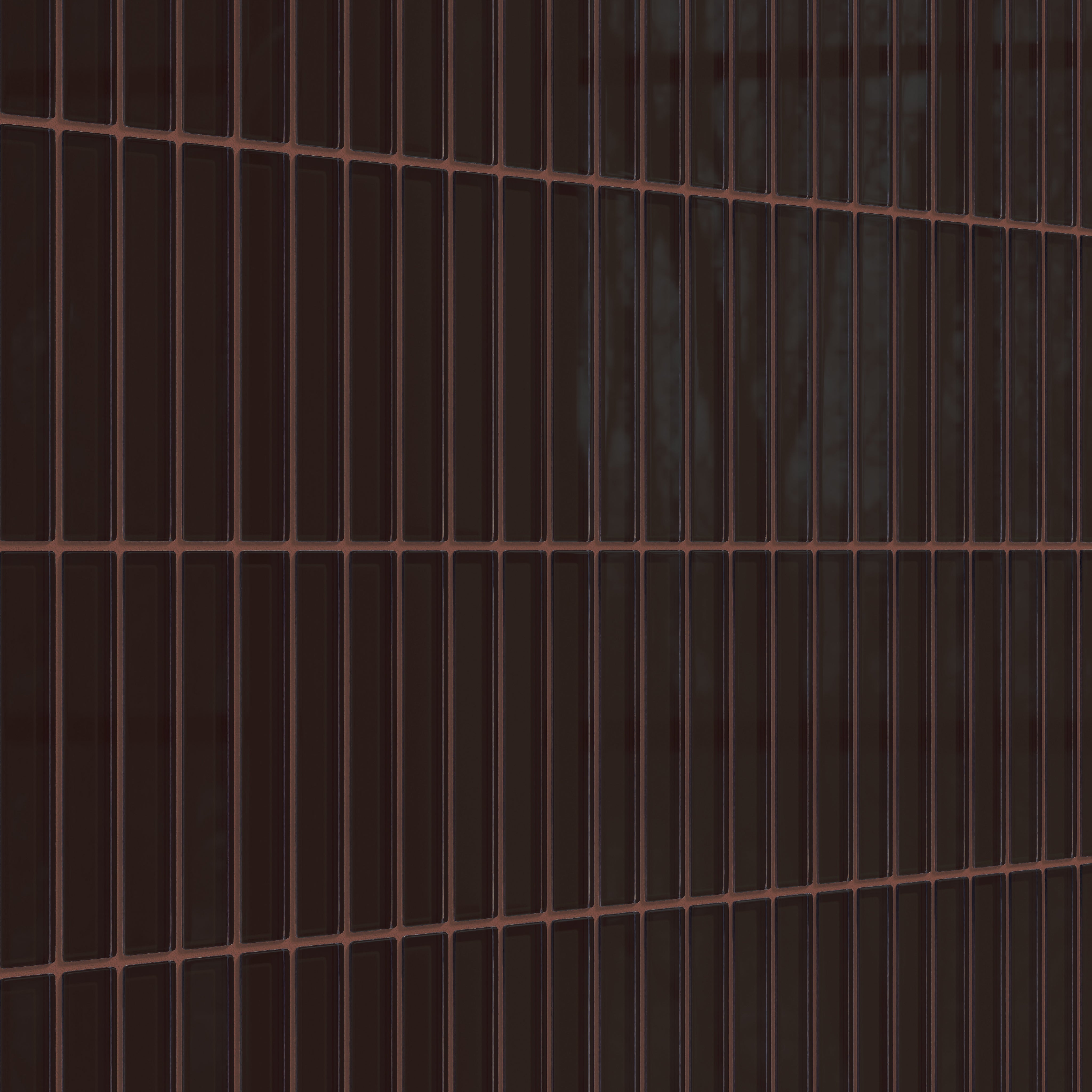 1x6 Straight Set Sheeted Glass Mosaic Tile in Nighthawk Gloss