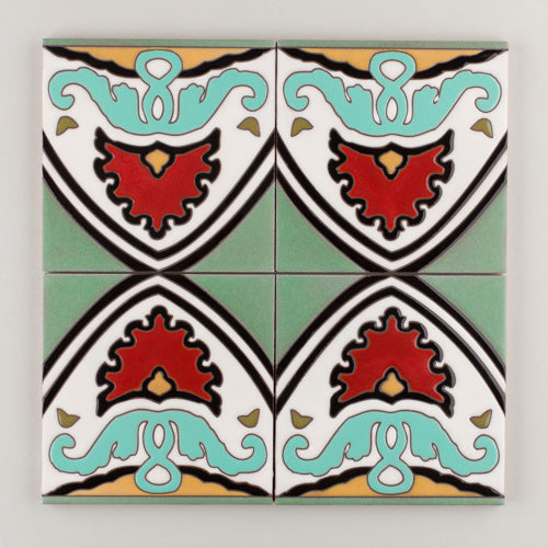 6x6 Handpainted Tile Old California #10 in Warm Motif