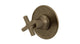Emerson One Handle Wall Mount Shower Trim with Classic Cross Handle in Antique Brass