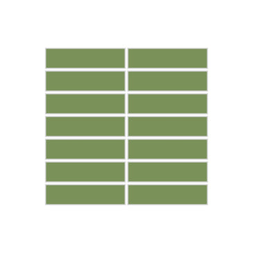 1x4 Straight Set Sheeted Original Ceramic Mosaic Tile in Kelp Matte