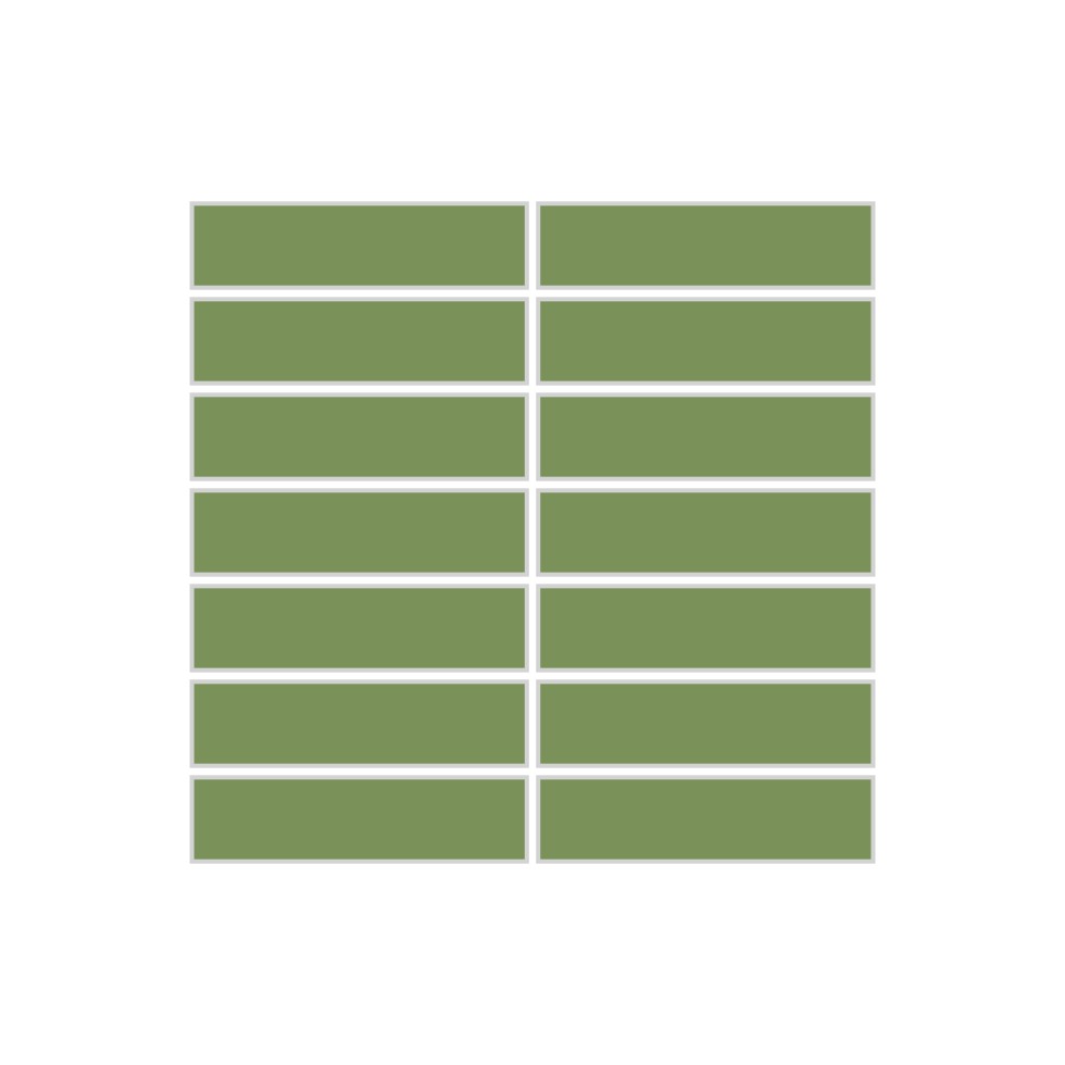 1x4 Straight Set Sheeted Original Ceramic Mosaic Tile in Kelp Matte