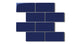 2x4 Half Offset Sheeted Natural Press Ceramic Mosaic Tile in Ultramarine Gloss